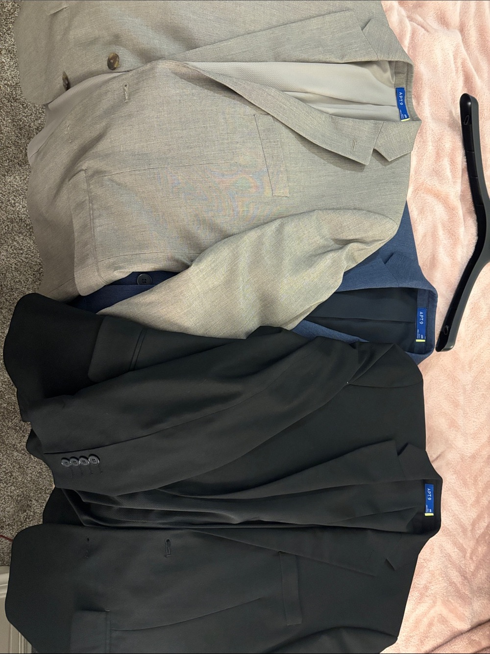 APT.9 Beige, Navy and Black Men's Blazers - 3-Pack